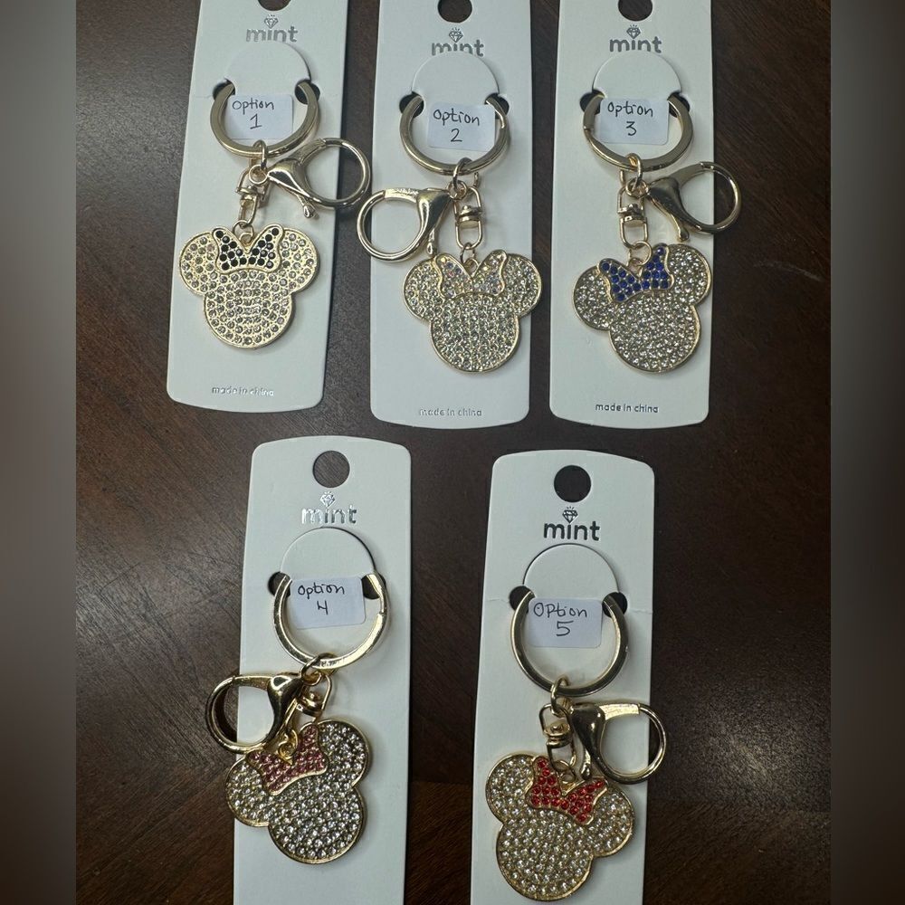 NWT Mini Rhinestone Key Rings-5 Color Options-$10 Closet Minimum Purchase